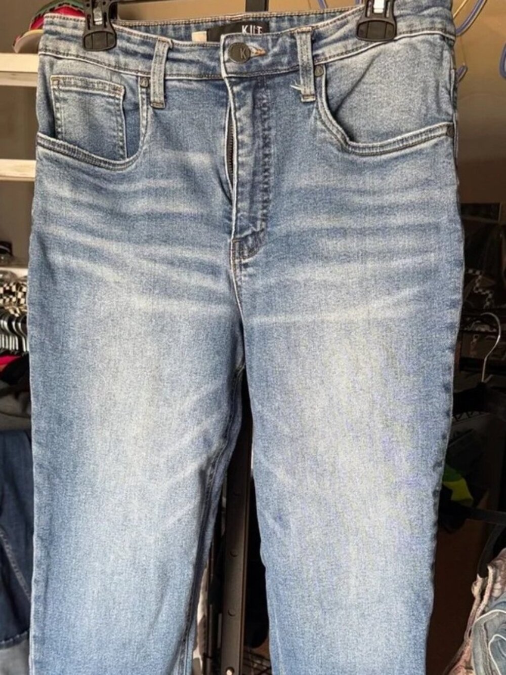 ☑️Kut from the Kloth Light Blue Cropped High-Rise Jeans